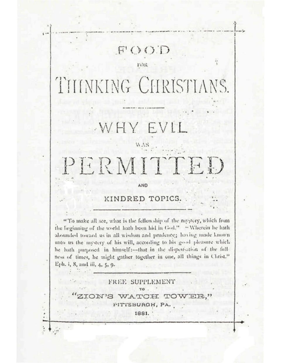 Food for Thinking Christians