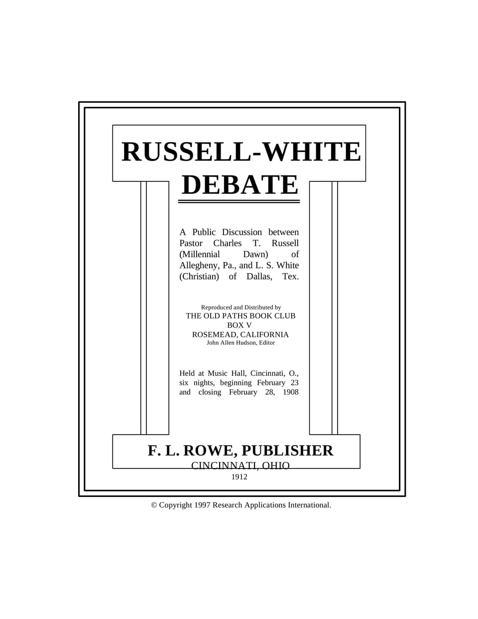Russell-White Debate (1912 edition)