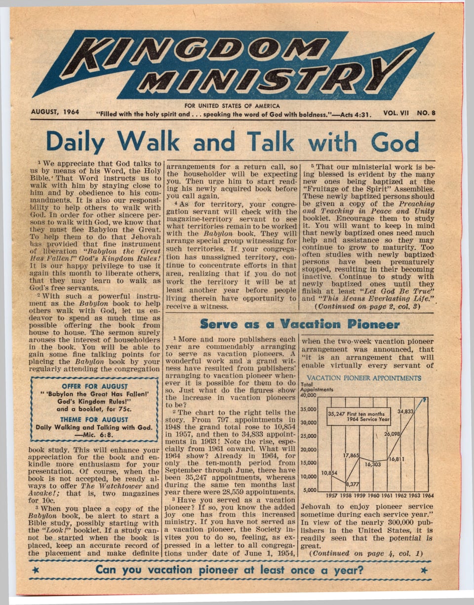 Kingdom Ministry—1964