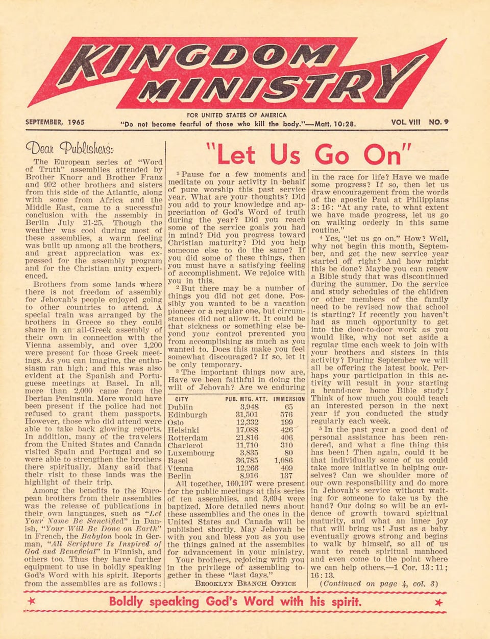 Kingdom Ministry—1965