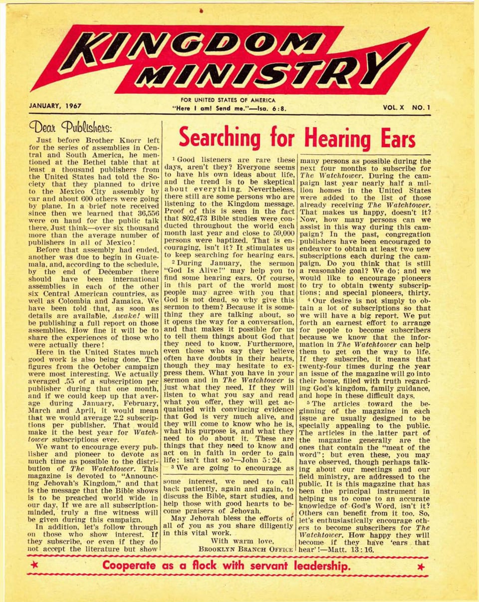 Kingdom Ministry—1967