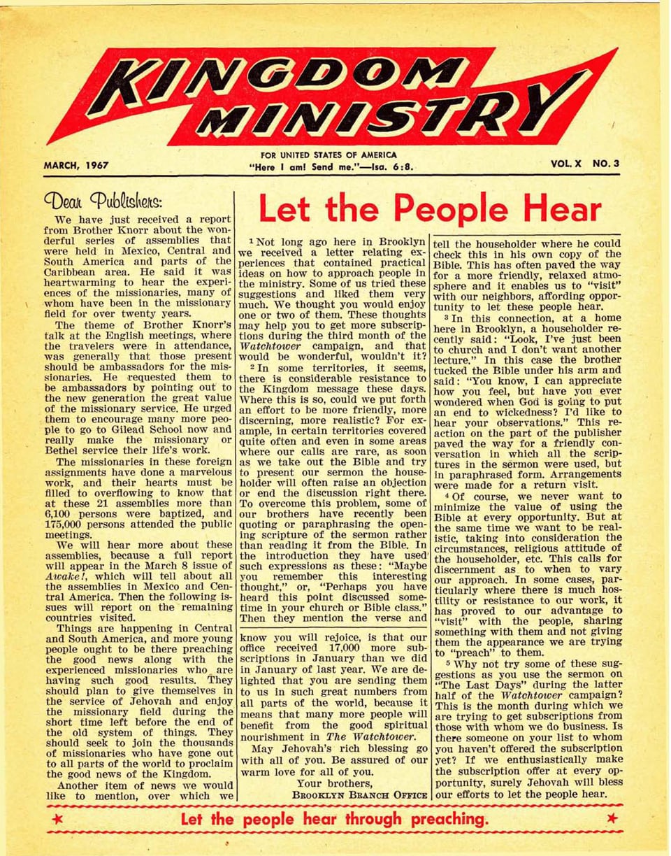 Kingdom Ministry—1967