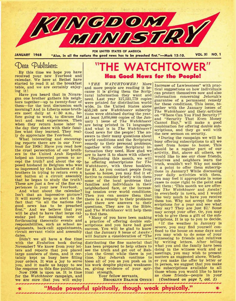Kingdom Ministry—1968