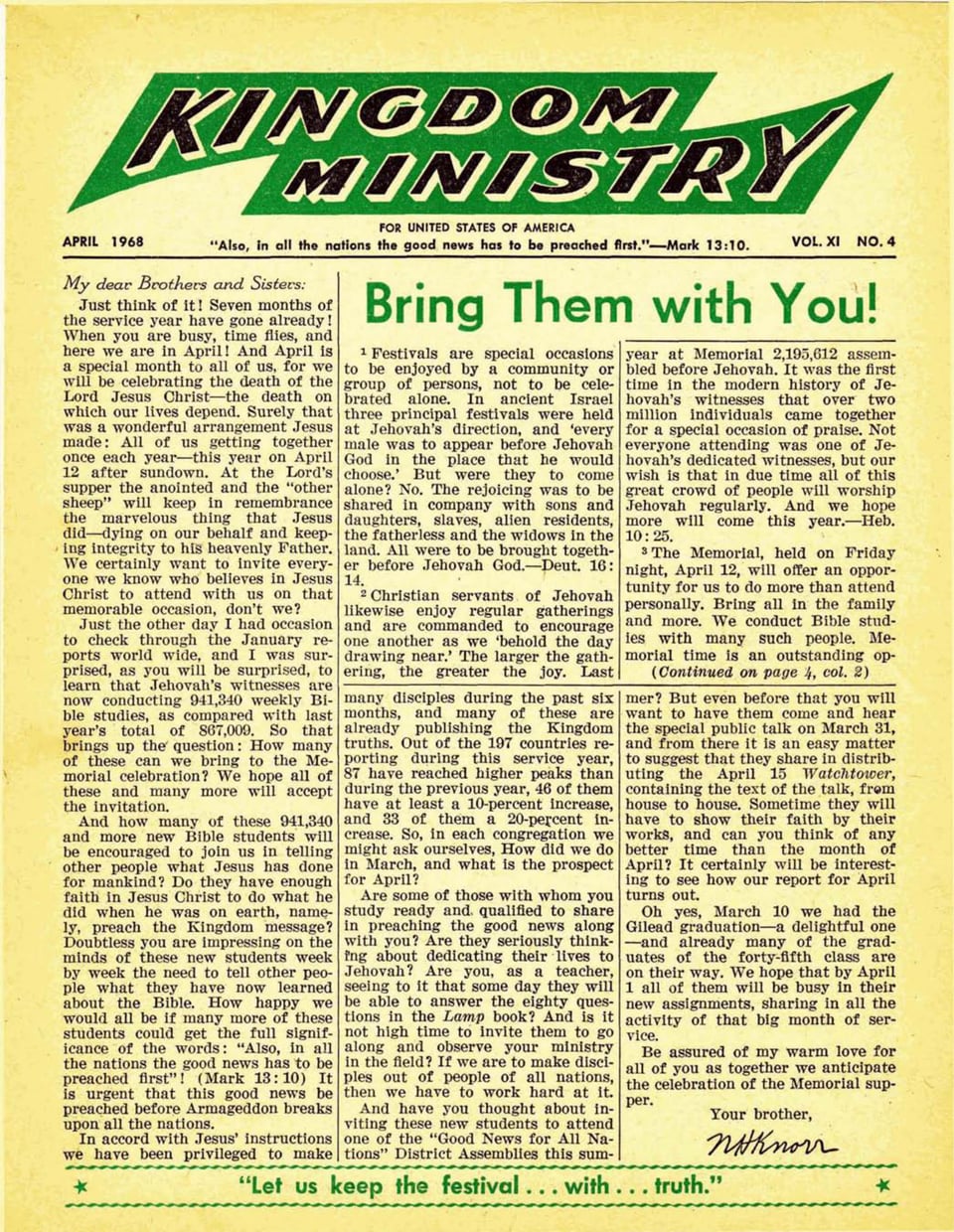 Kingdom Ministry—1968