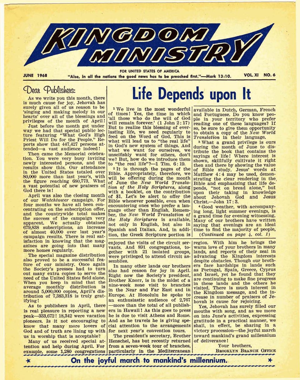 Kingdom Ministry—1968