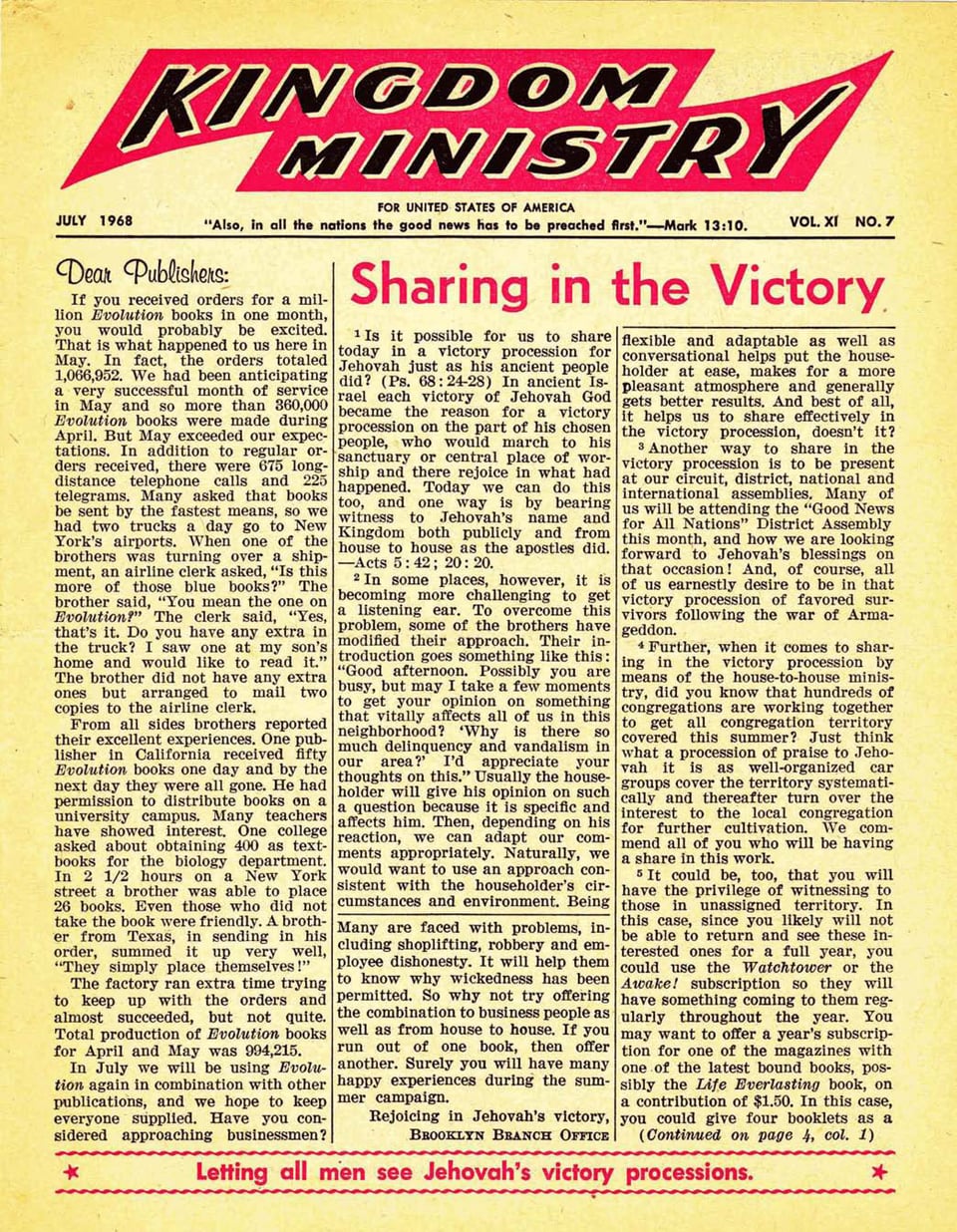 Kingdom Ministry—1968