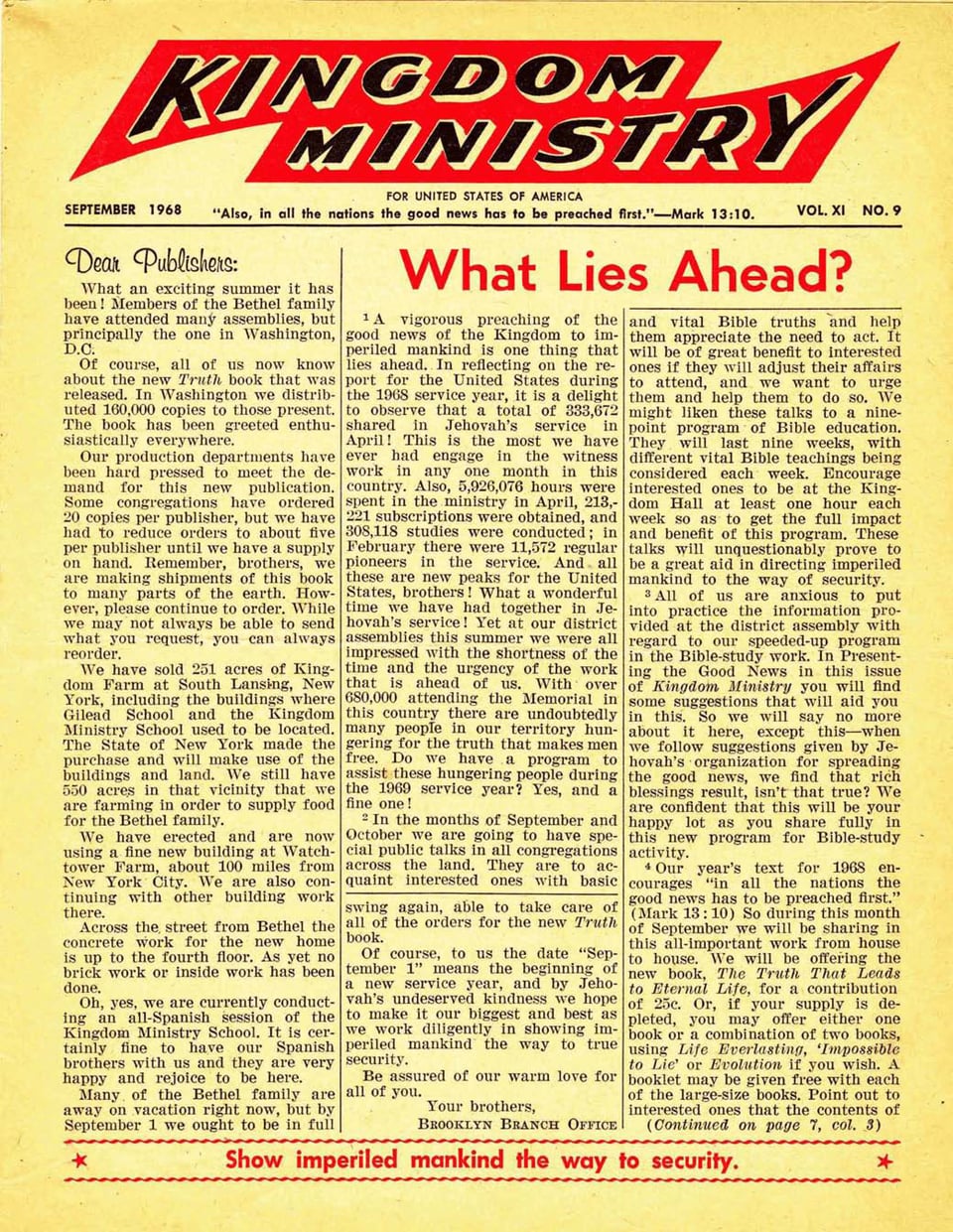 Kingdom Ministry—1968
