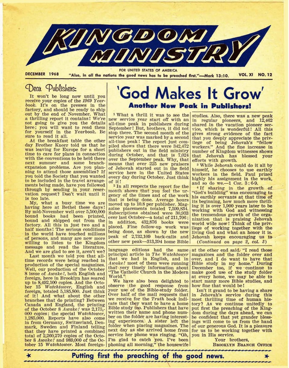 Kingdom Ministry—1968