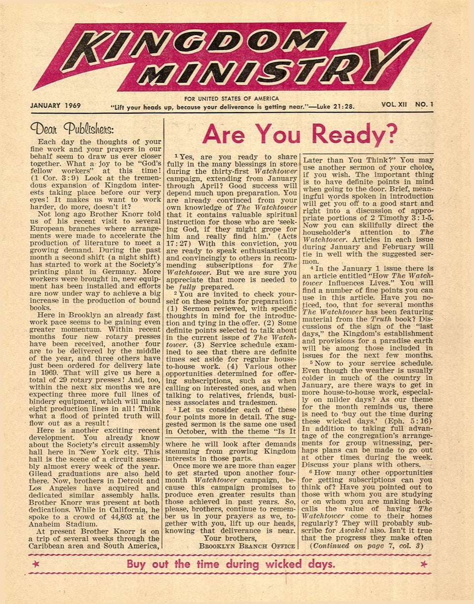 Kingdom Ministry—1969