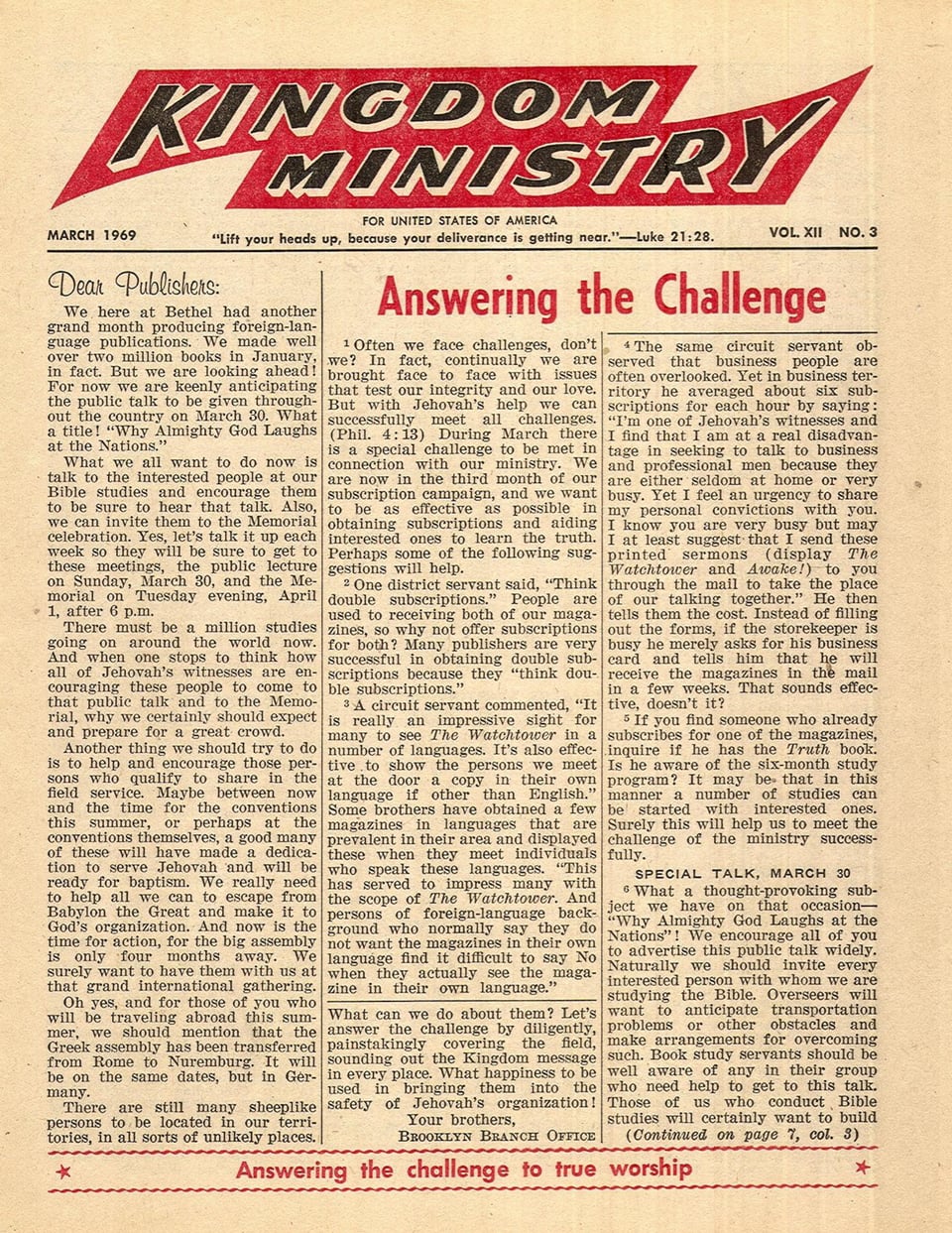 Kingdom Ministry—1969