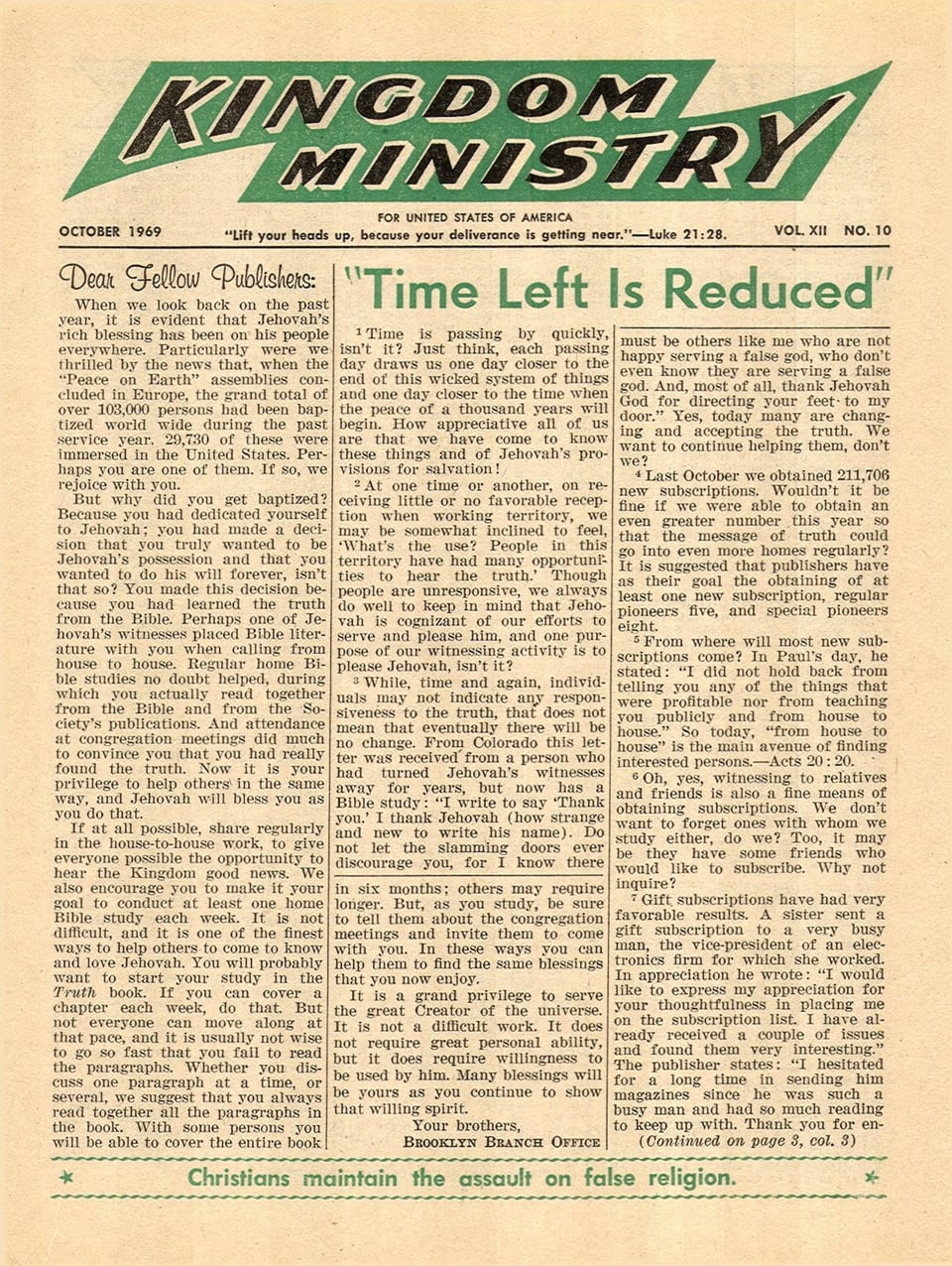 Kingdom Ministry—1969