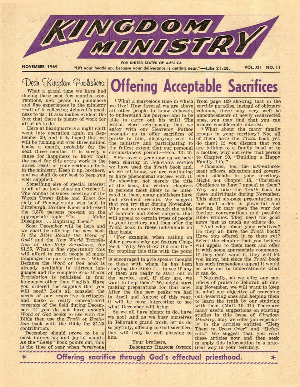 Kingdom Ministry—1969