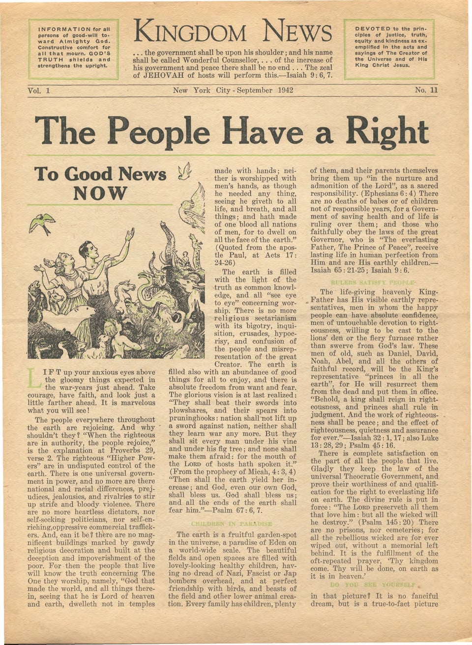 The People Have a Right to Good News Now