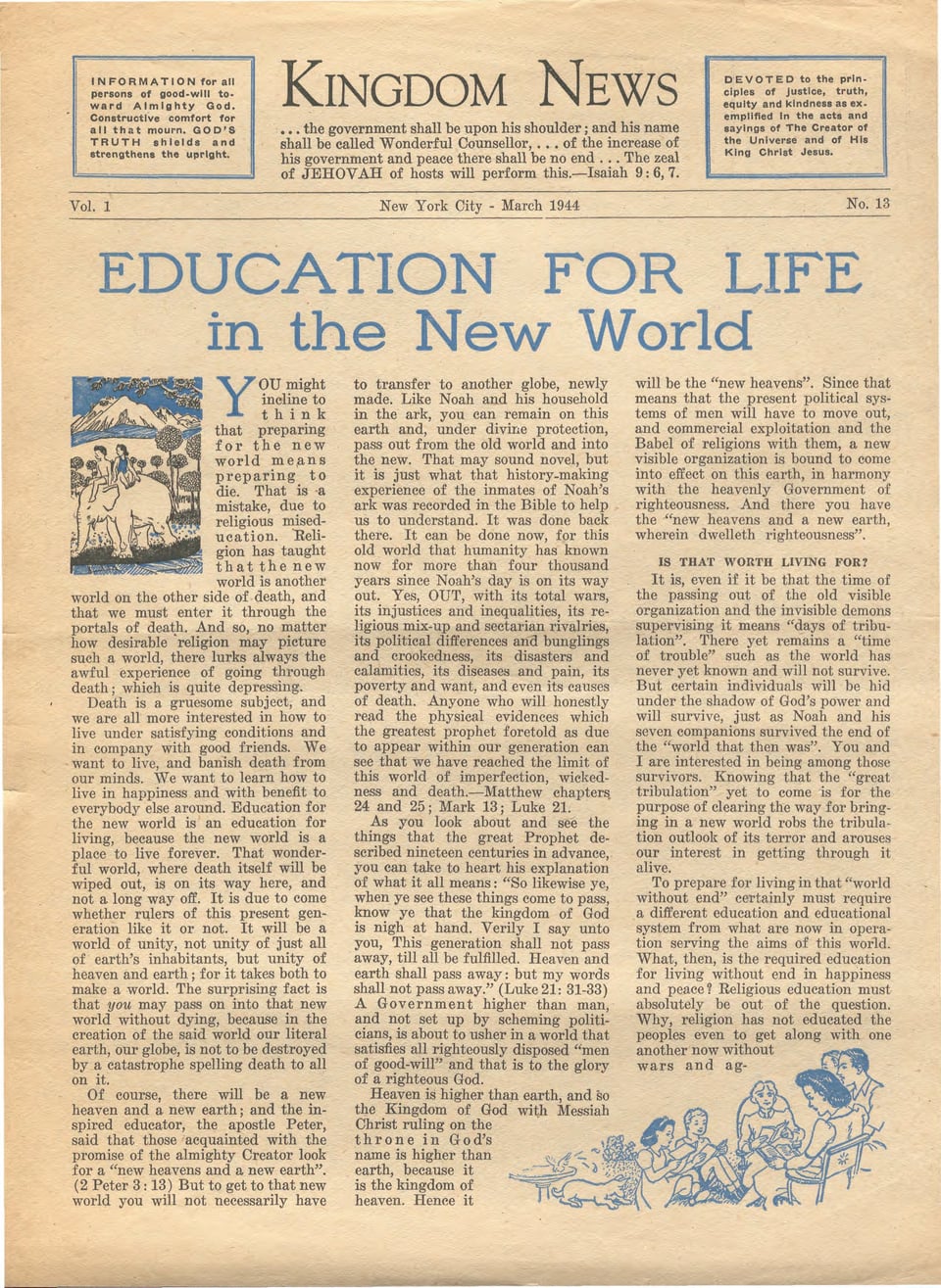 Education for Life in the New World